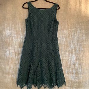 Beautifull  Donna Karen Teal eyelet fit and flare dress